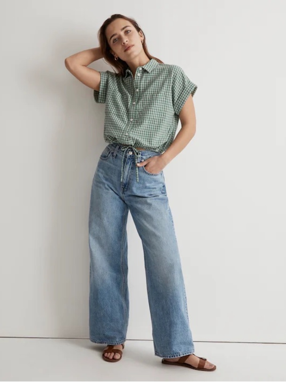 Madewell Button Up Draw String Top